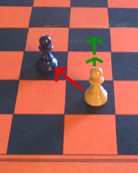 the capture move of the chess pawn