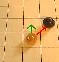 move of the pawn 'bia' or cowry shell in makruk (Thai chess)