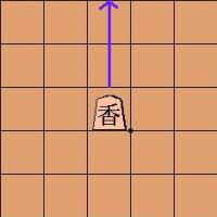 move of the lance 'kyosho' or fragrant chariot in shogi (Japanese chess)