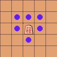 move of the promoted knight 'narikei' in shogi (Japanese chess)