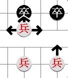 move of the pawn 'ping, tsuh' or foot soldier in xiangqi (Chinese chess)