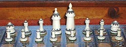 traditional Muslim chessmen, all lathed abstractions